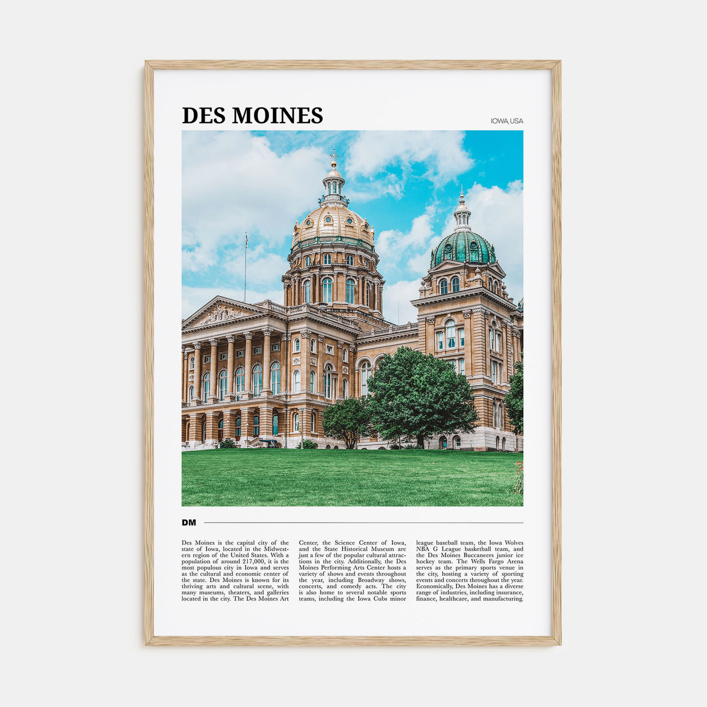 Des Moines Travel Color No 1 Poster