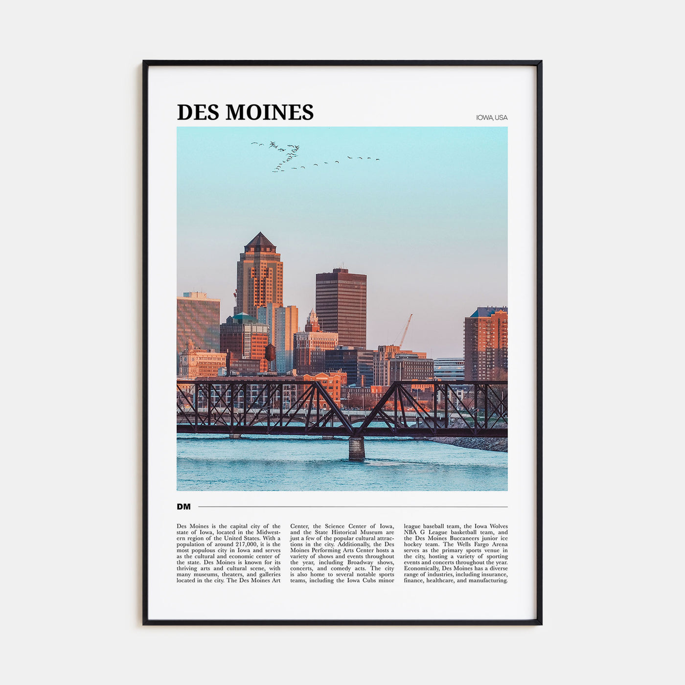 Des Moines Travel Color No 2 Poster