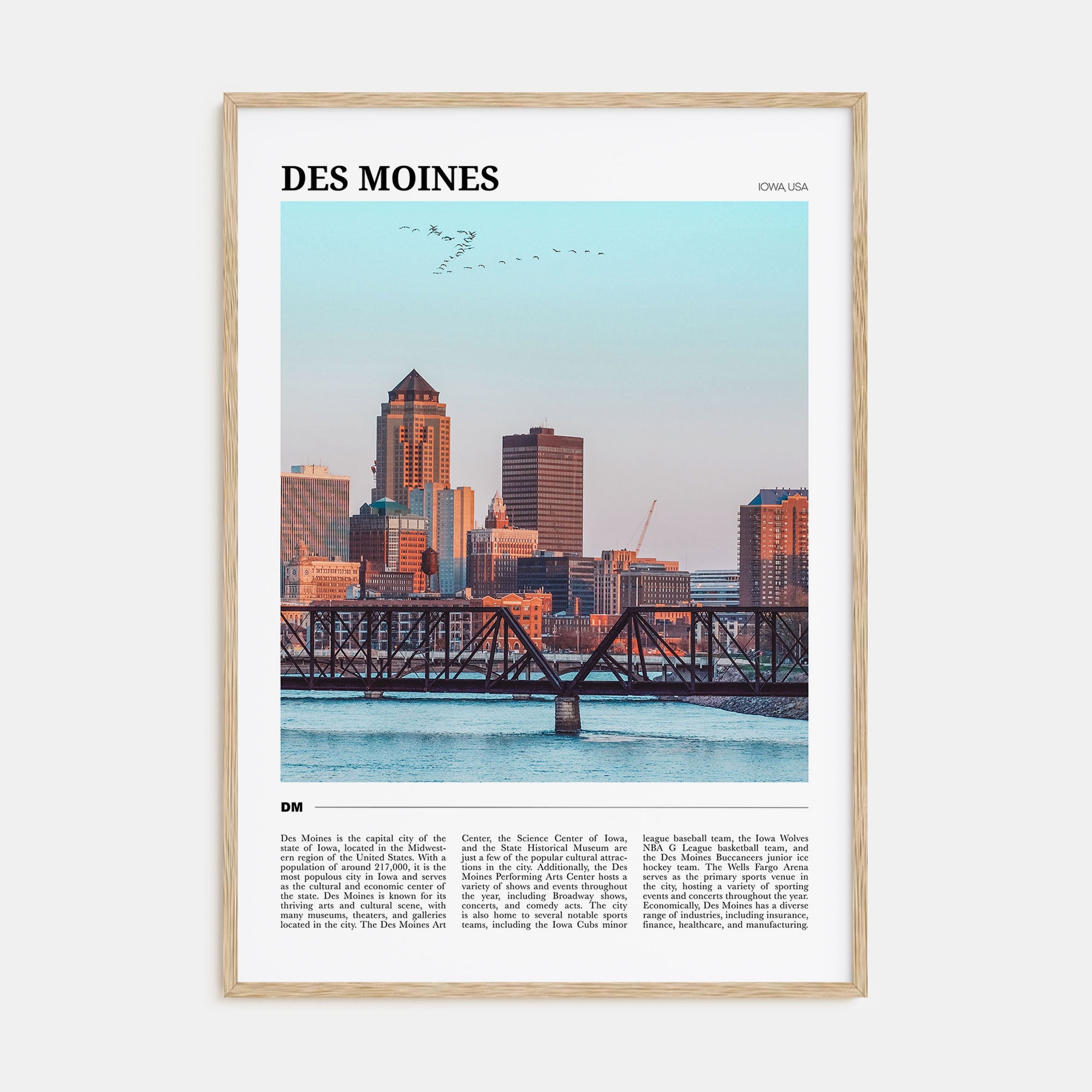 Des Moines Travel Color No 2 Poster