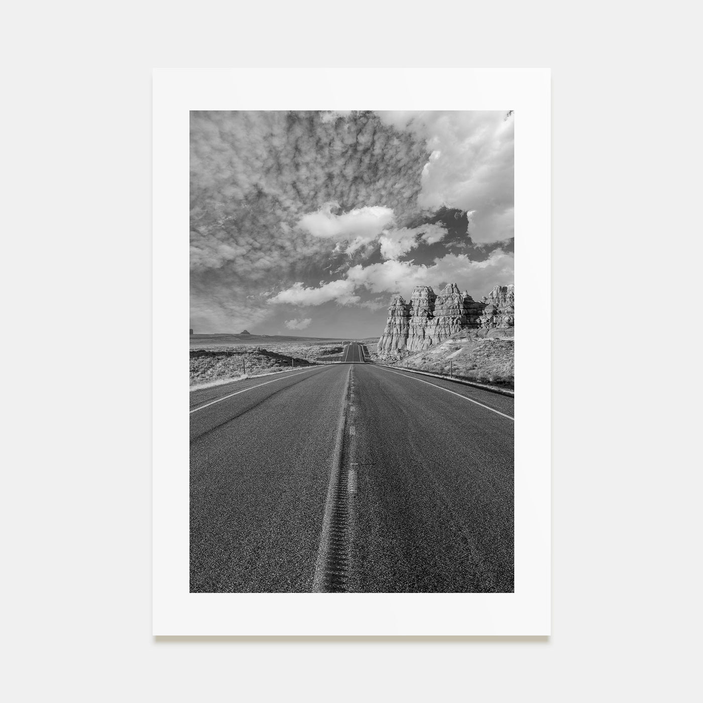 Desert Road Photo B&W Poster