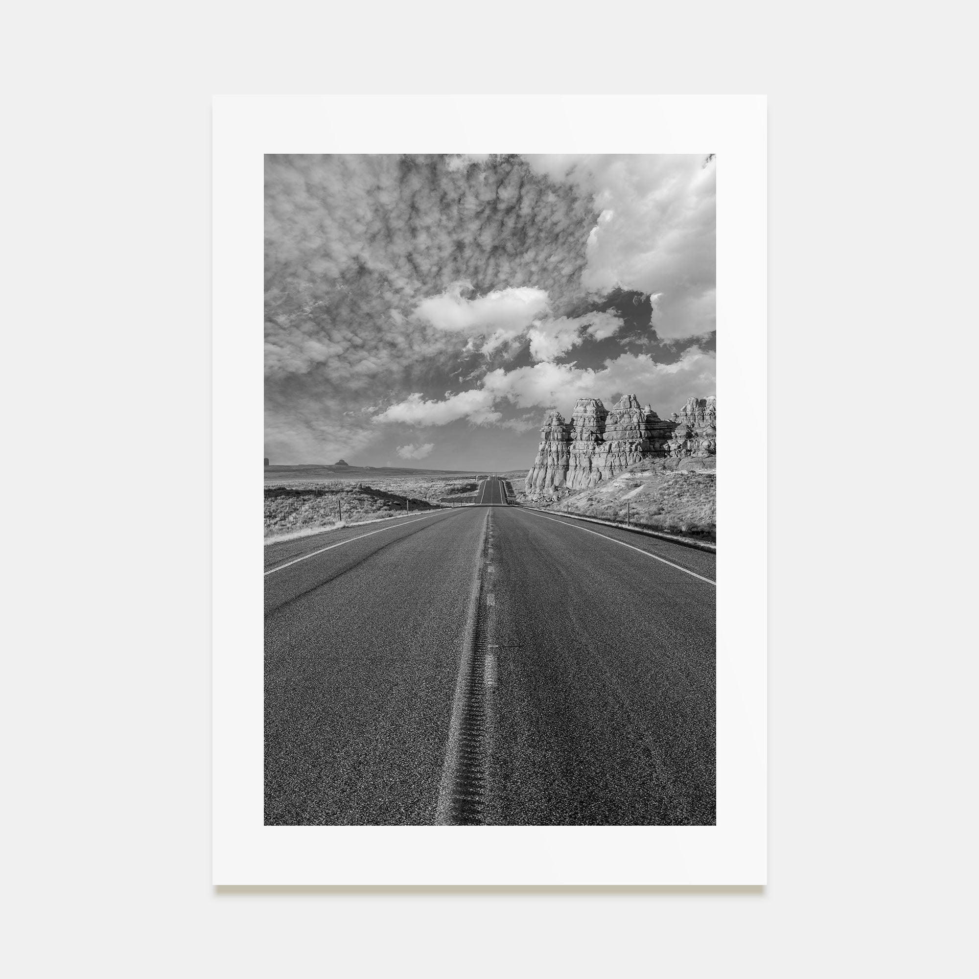 Desert Road Photo B&W Poster