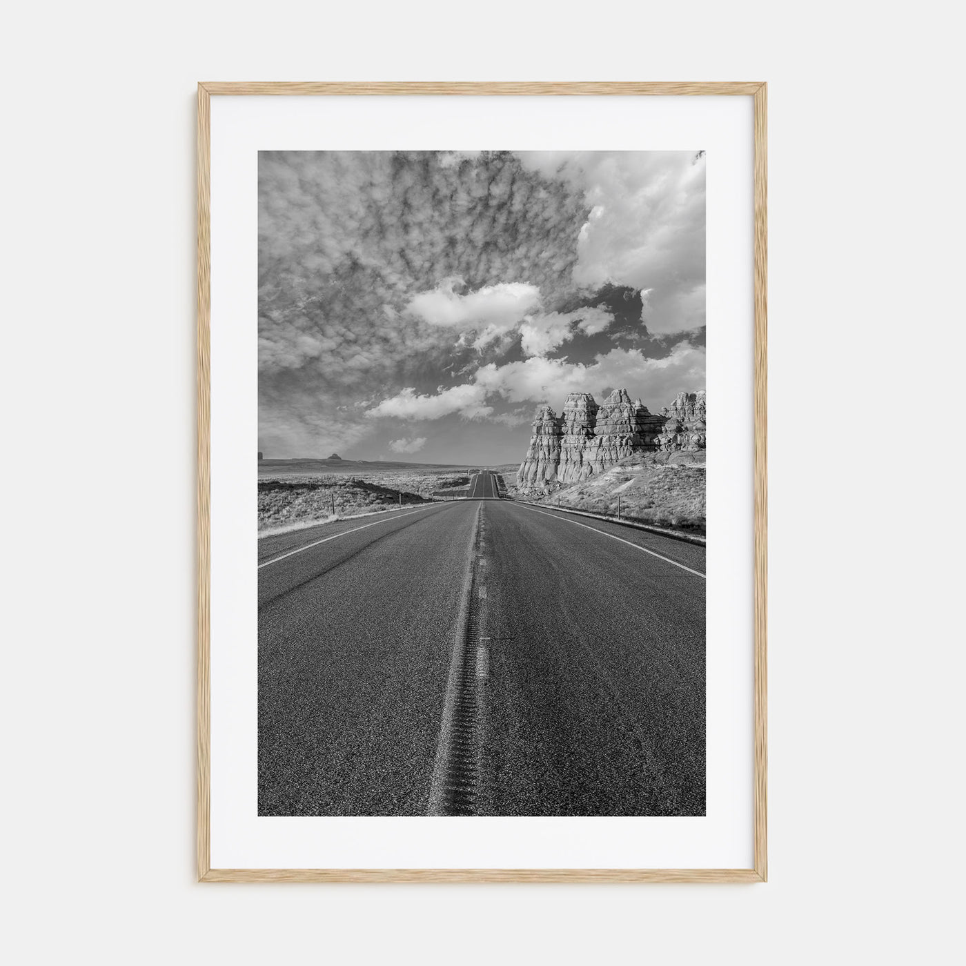 Desert Road Photo B&W Poster