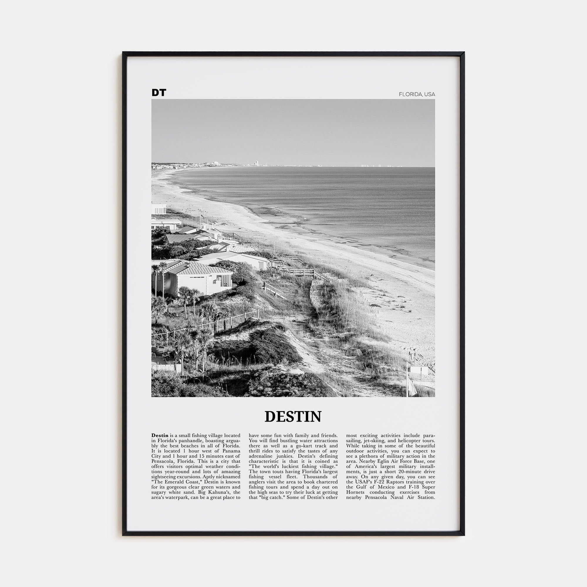 Destin Travel B&W No 1 Poster