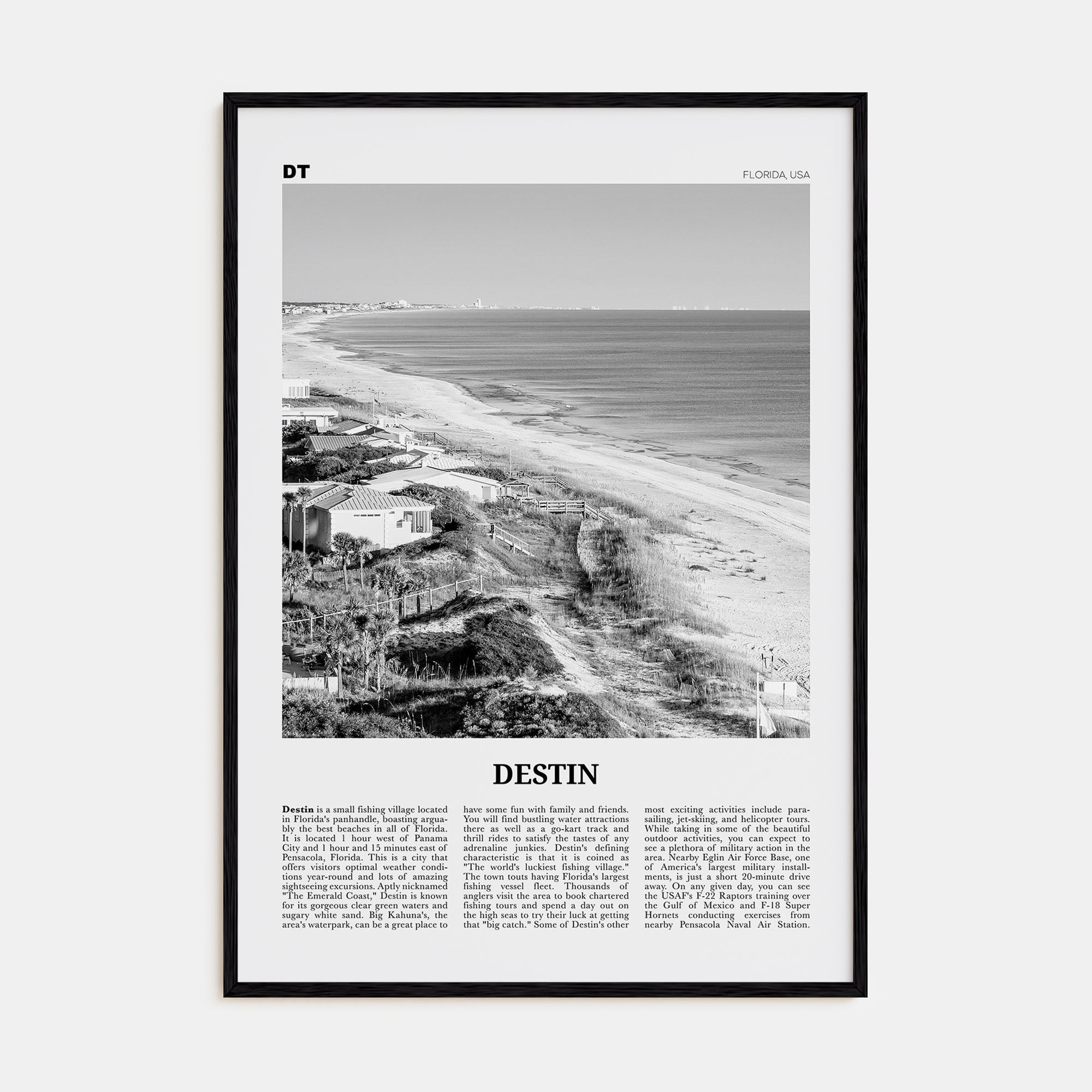 Destin Travel B&W No 1 Poster