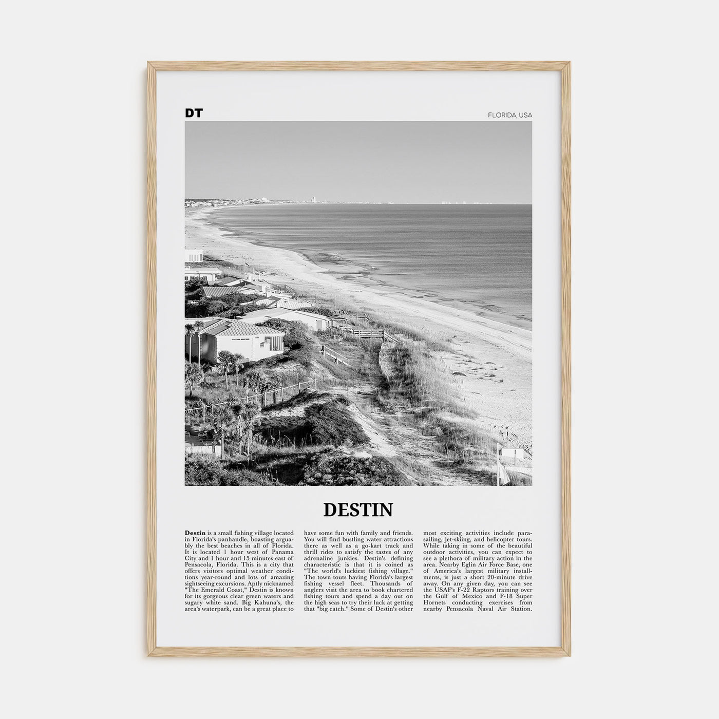 Destin Travel B&W No 1 Poster