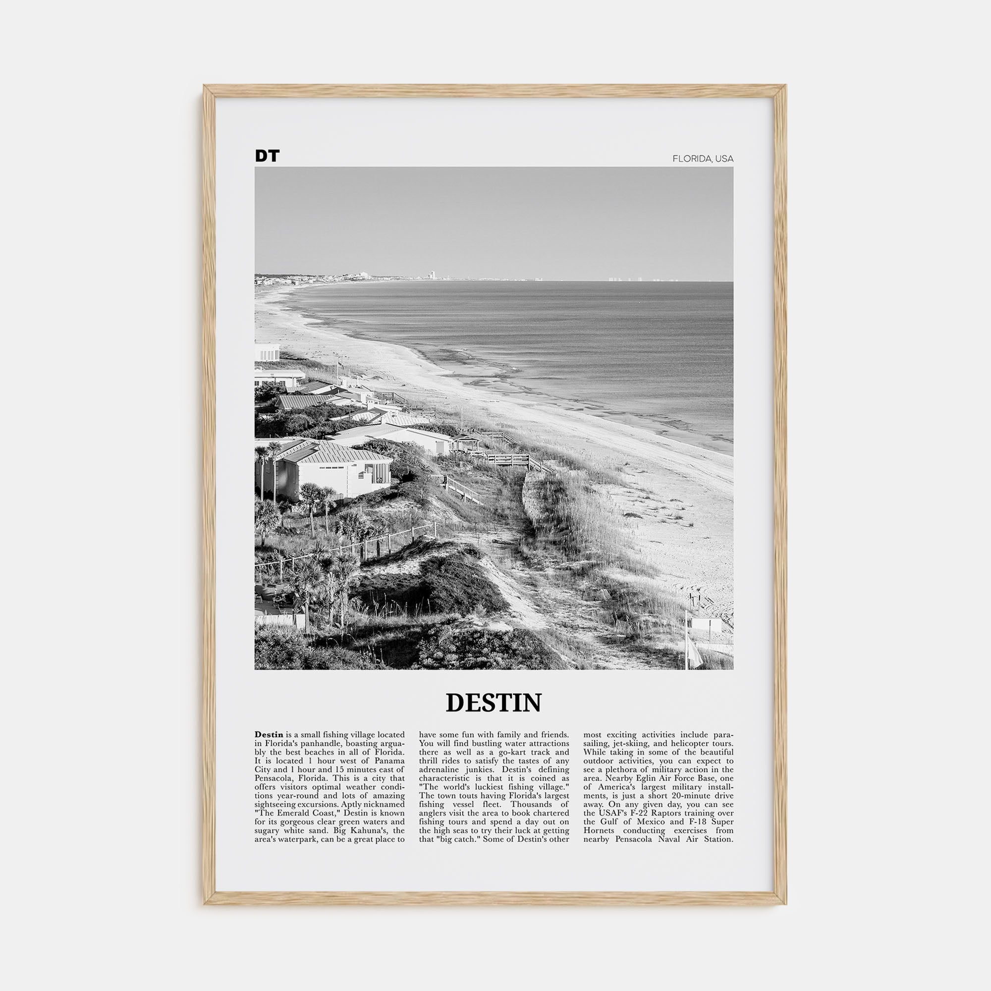 Destin Travel B&W No 1 Poster