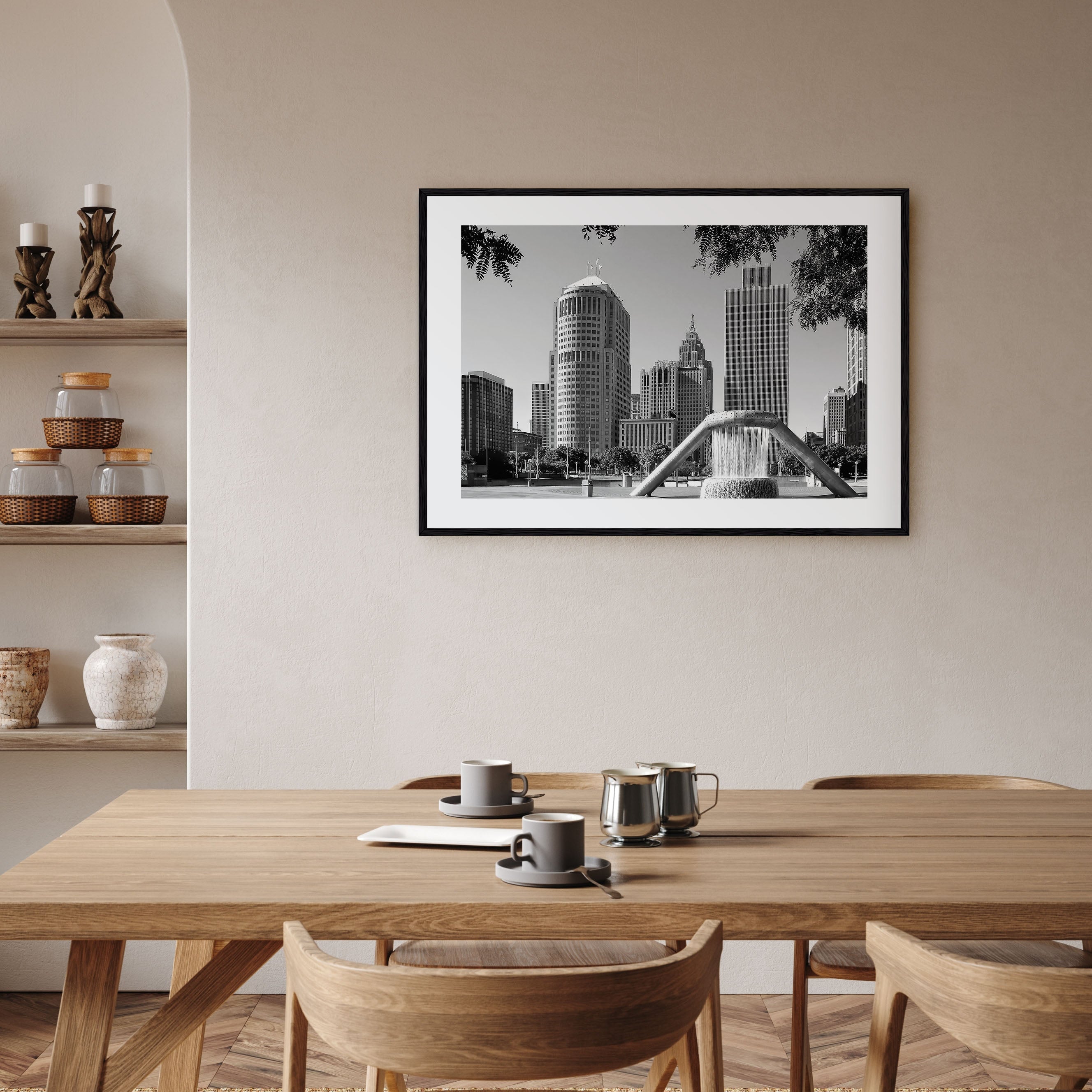 Detroit Landscape B&W Poster
