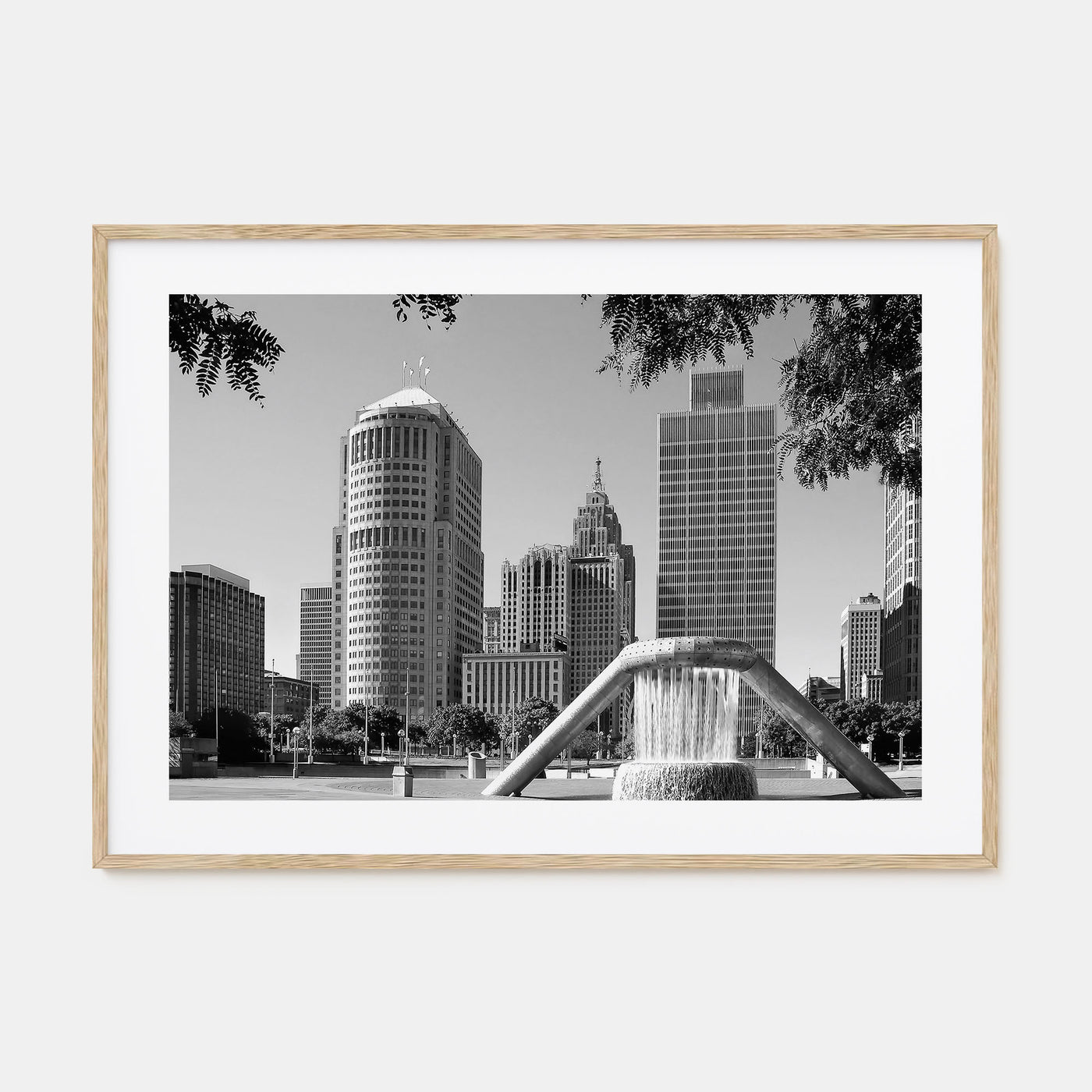 Detroit Landscape B&W Poster