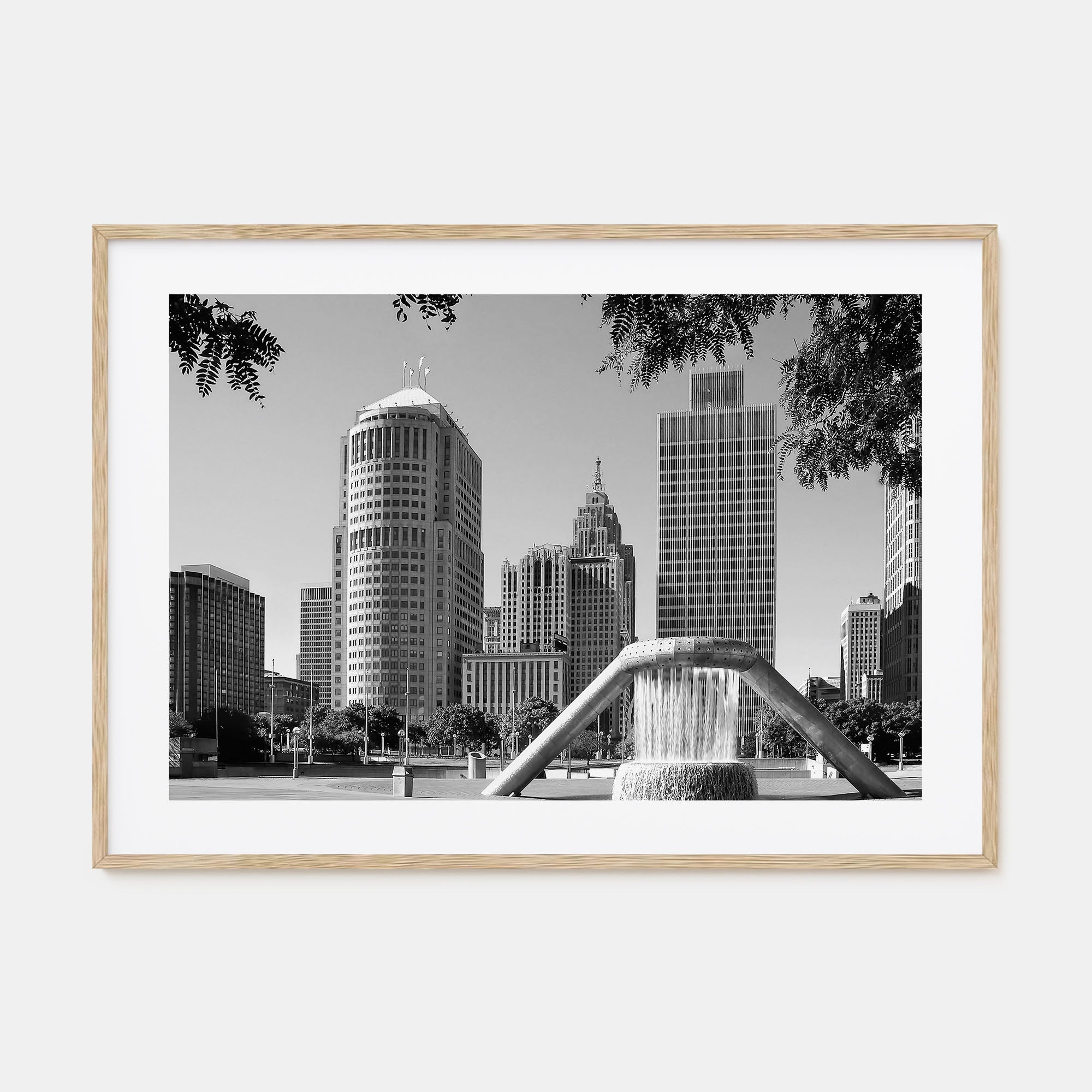 Detroit Landscape B&W Poster