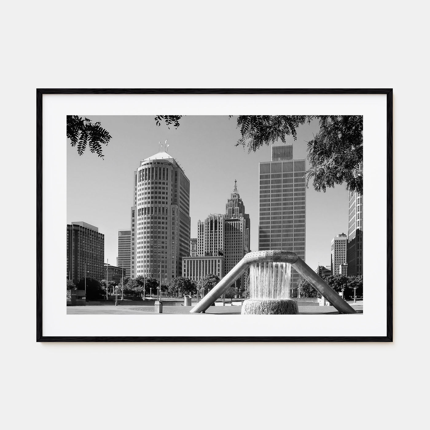 Detroit Landscape B&W Poster