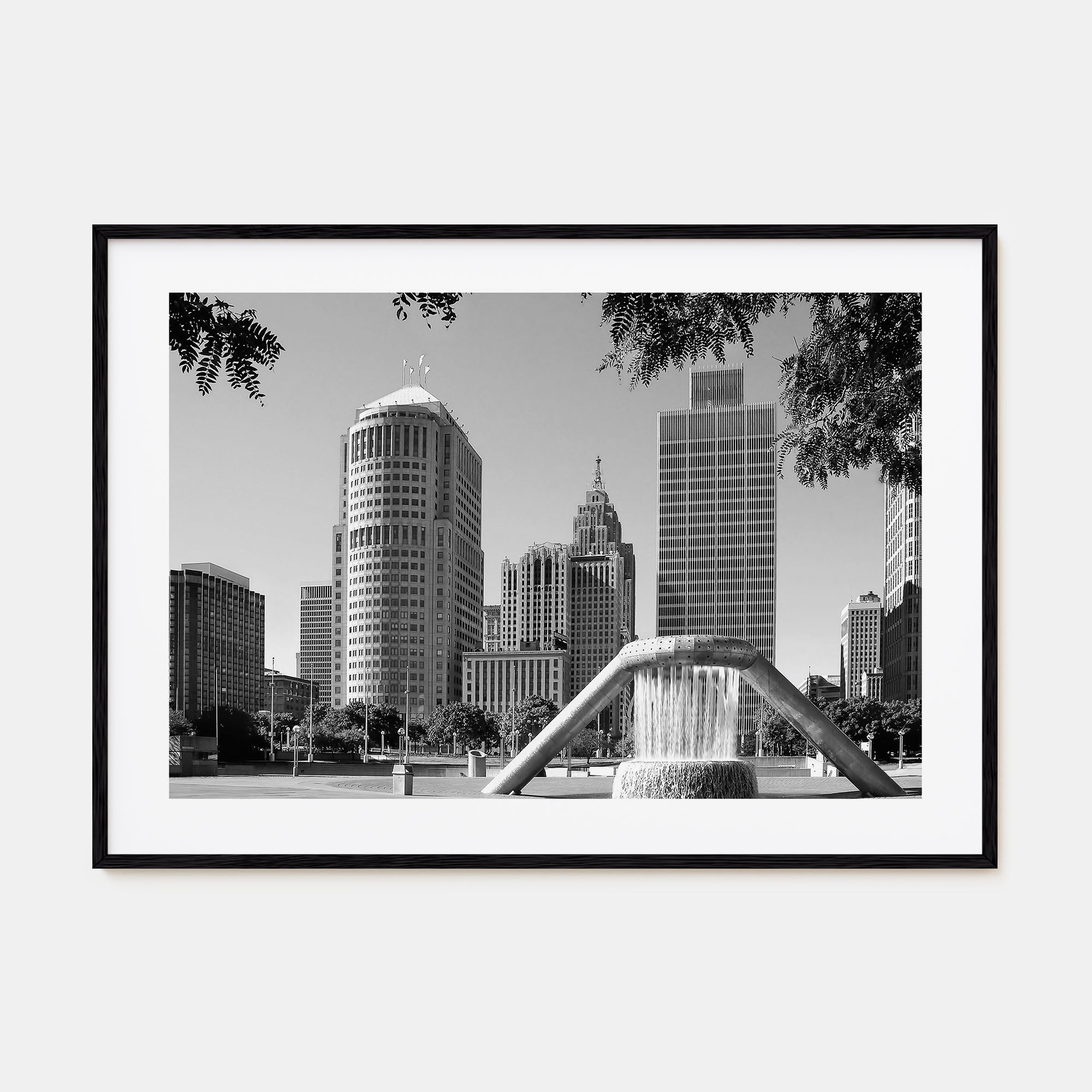 Detroit Landscape B&W Poster