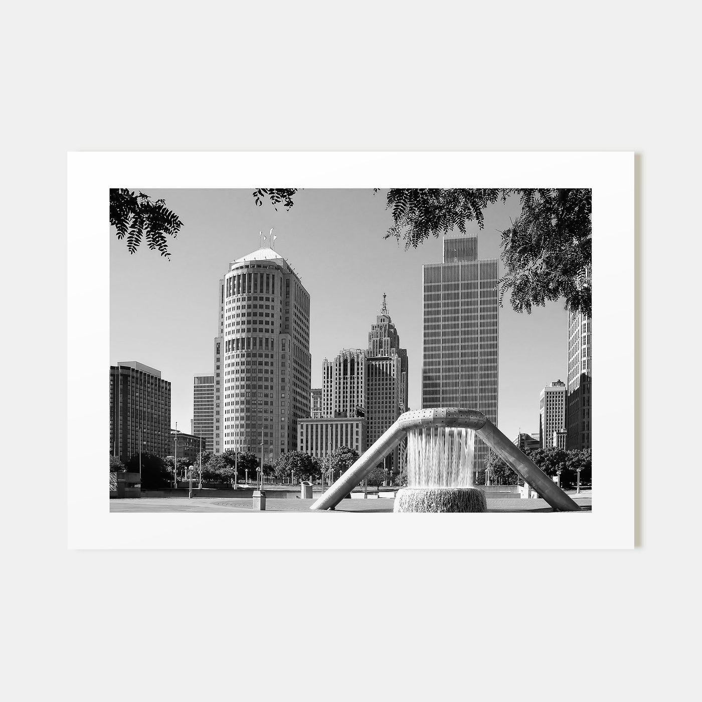 Detroit Landscape B&W Poster