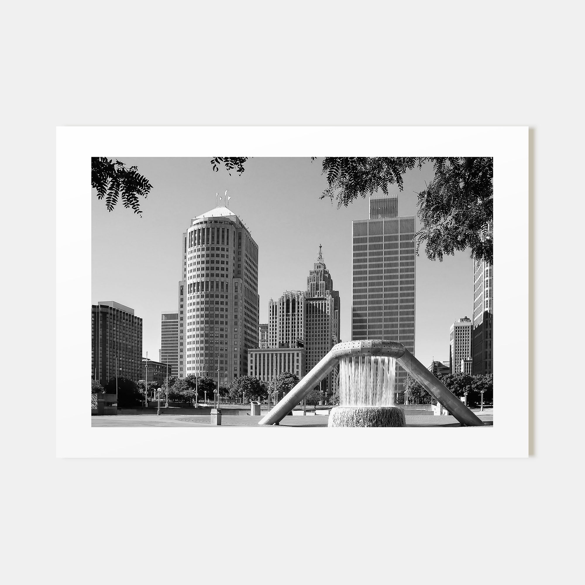 Detroit Landscape B&W Poster