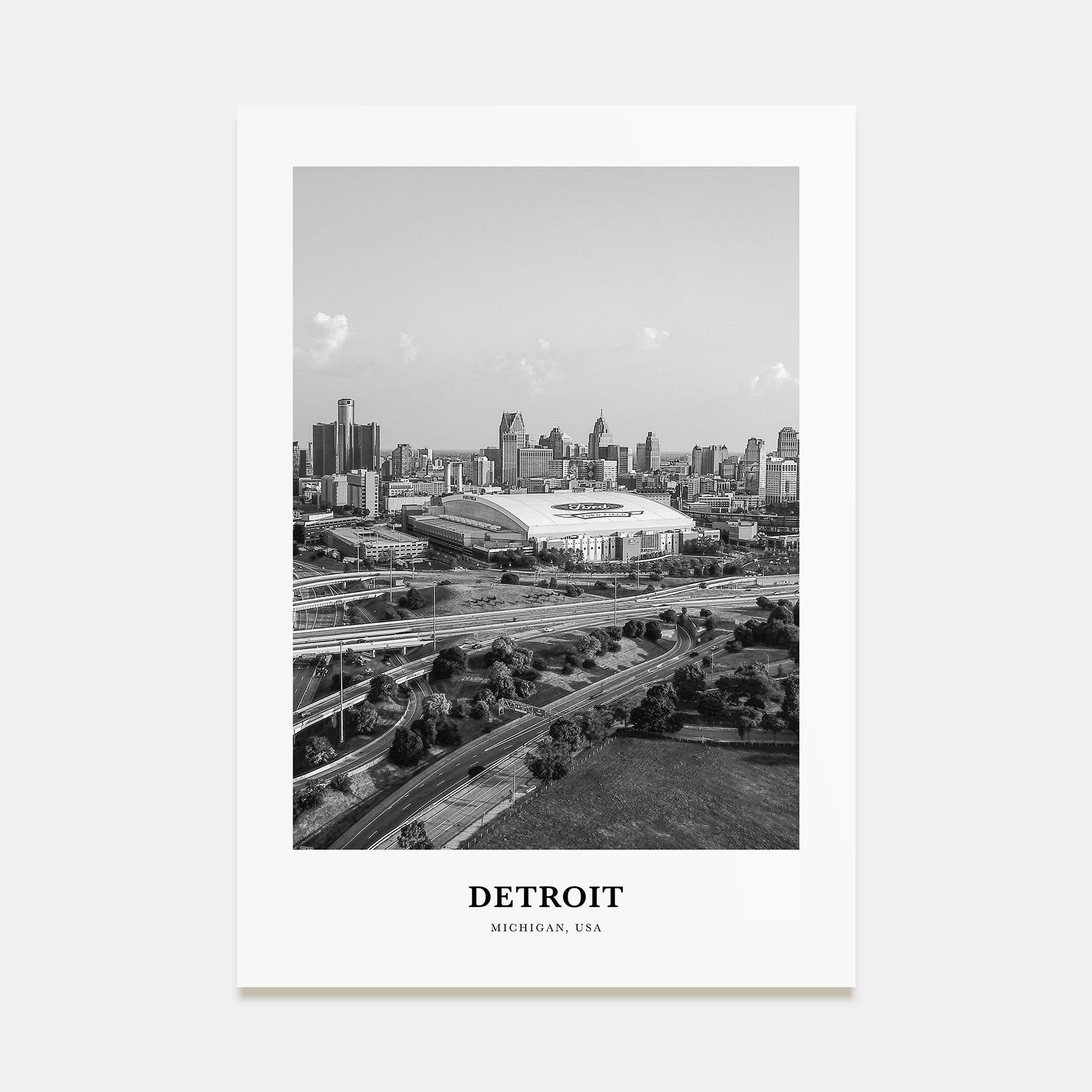 Detroit Portrait B&W No 2 Poster