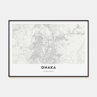 Dhaka Map Landscape Poster