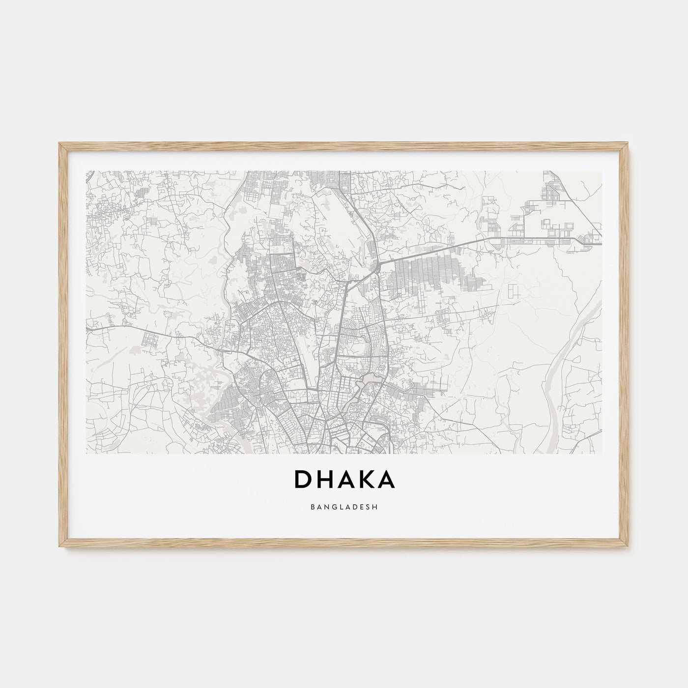 Dhaka Map Landscape Poster