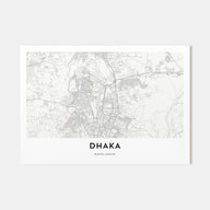 Dhaka Map Landscape Poster