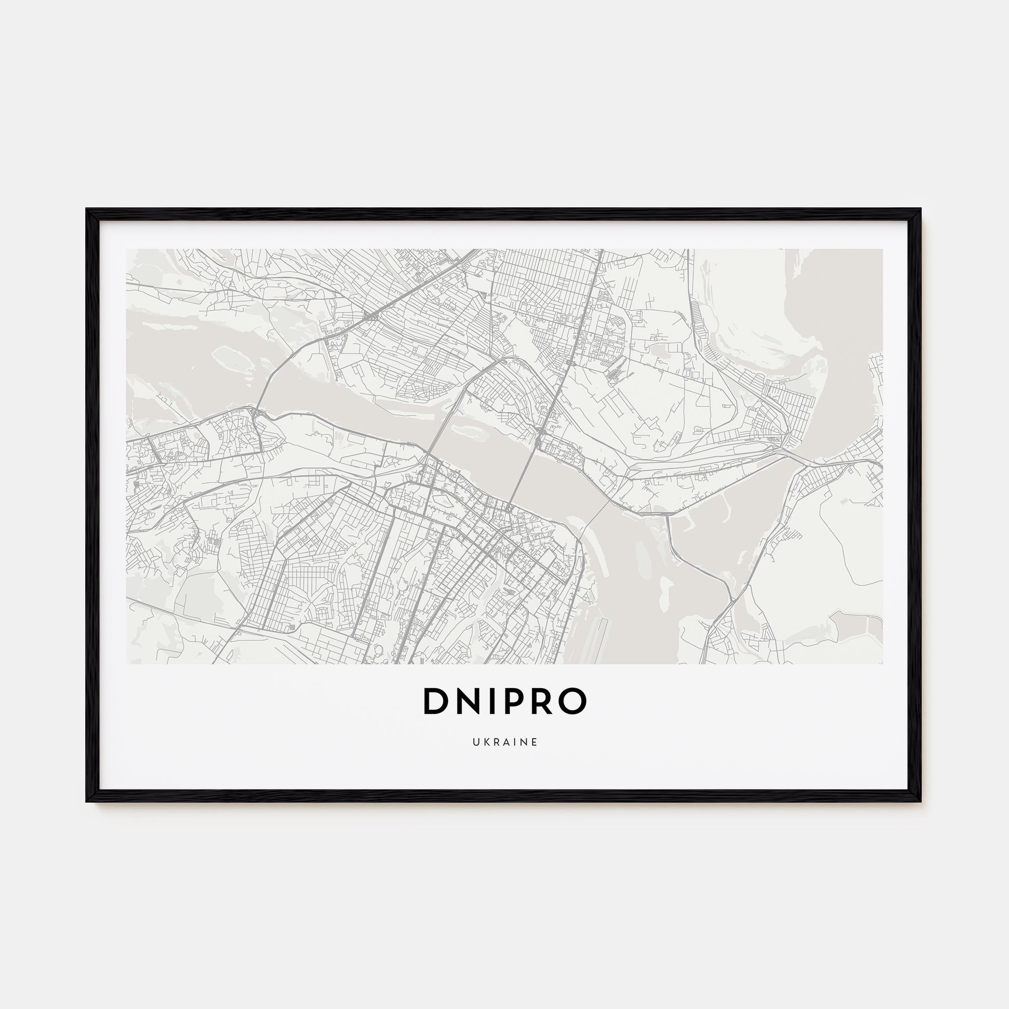 Dnipro Map Landscape Poster
