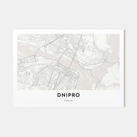 Dnipro Map Landscape Poster