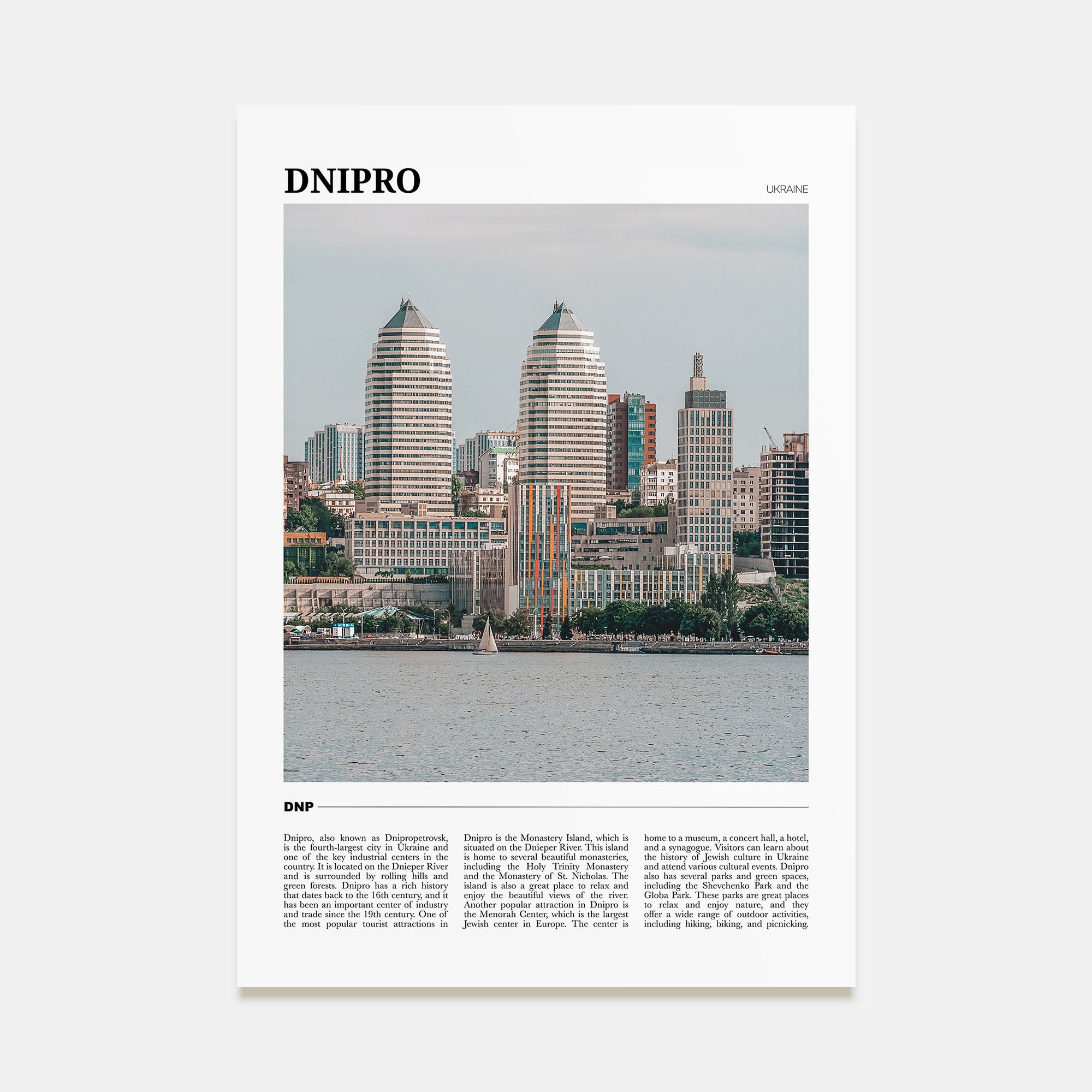 Dnipro Travel Color Poster