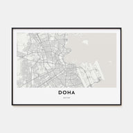 Doha Map Landscape Poster