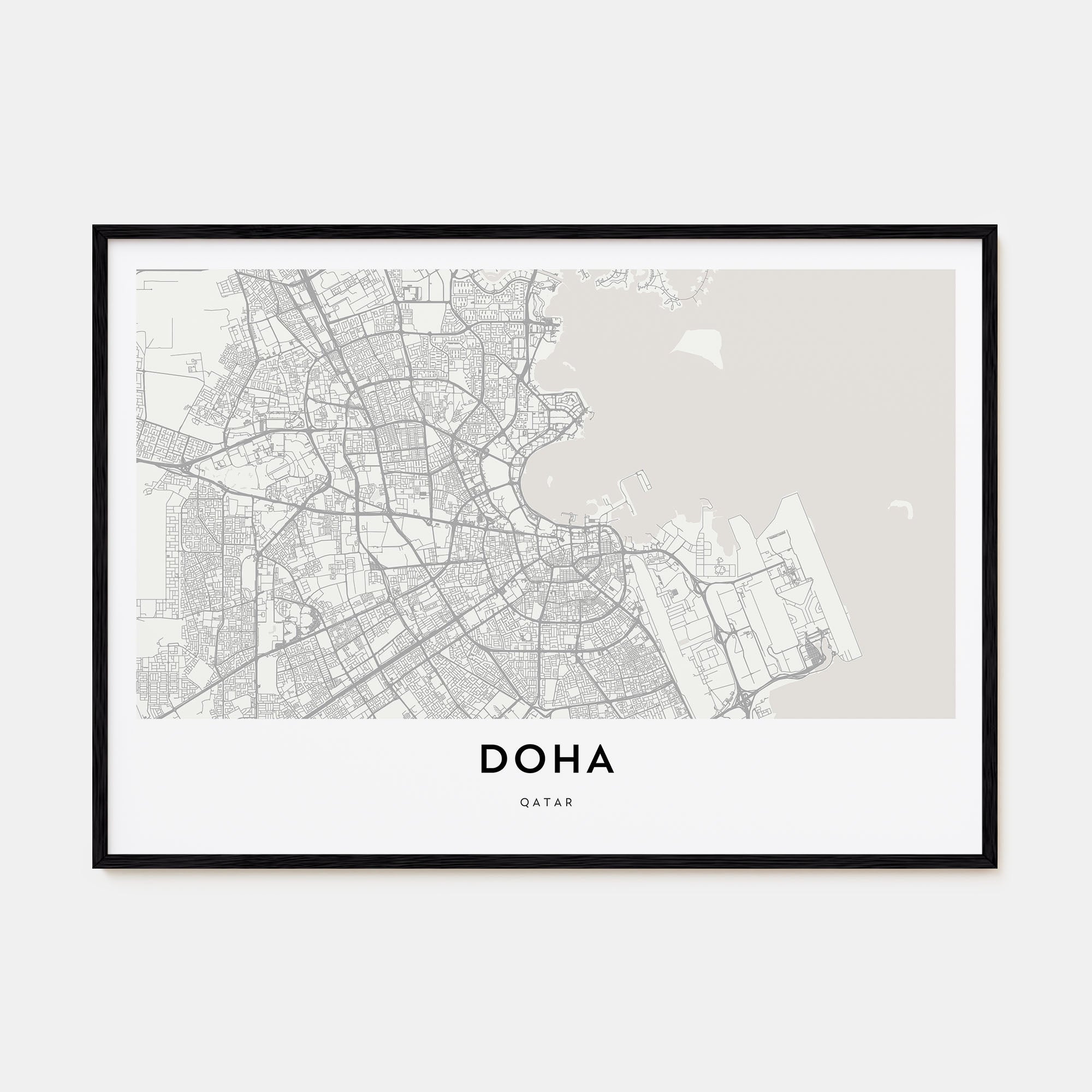 Doha Map Landscape Poster