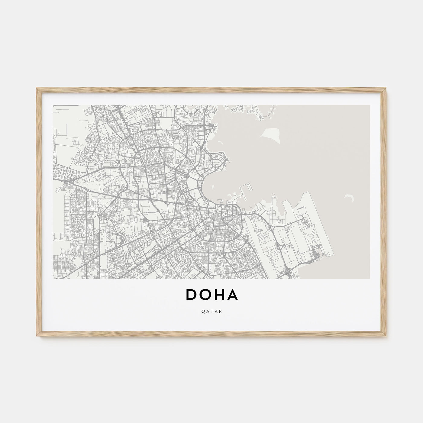 Doha Map Landscape Poster