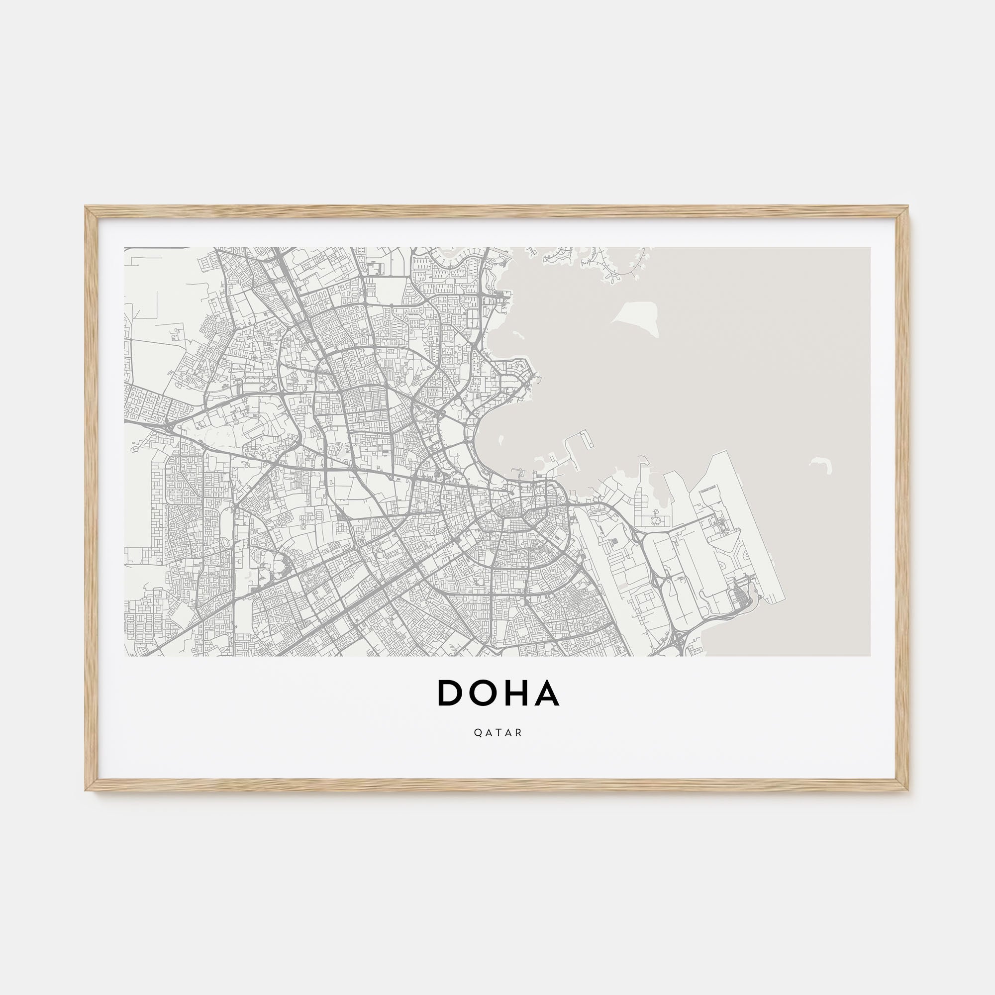 Doha Map Landscape Poster