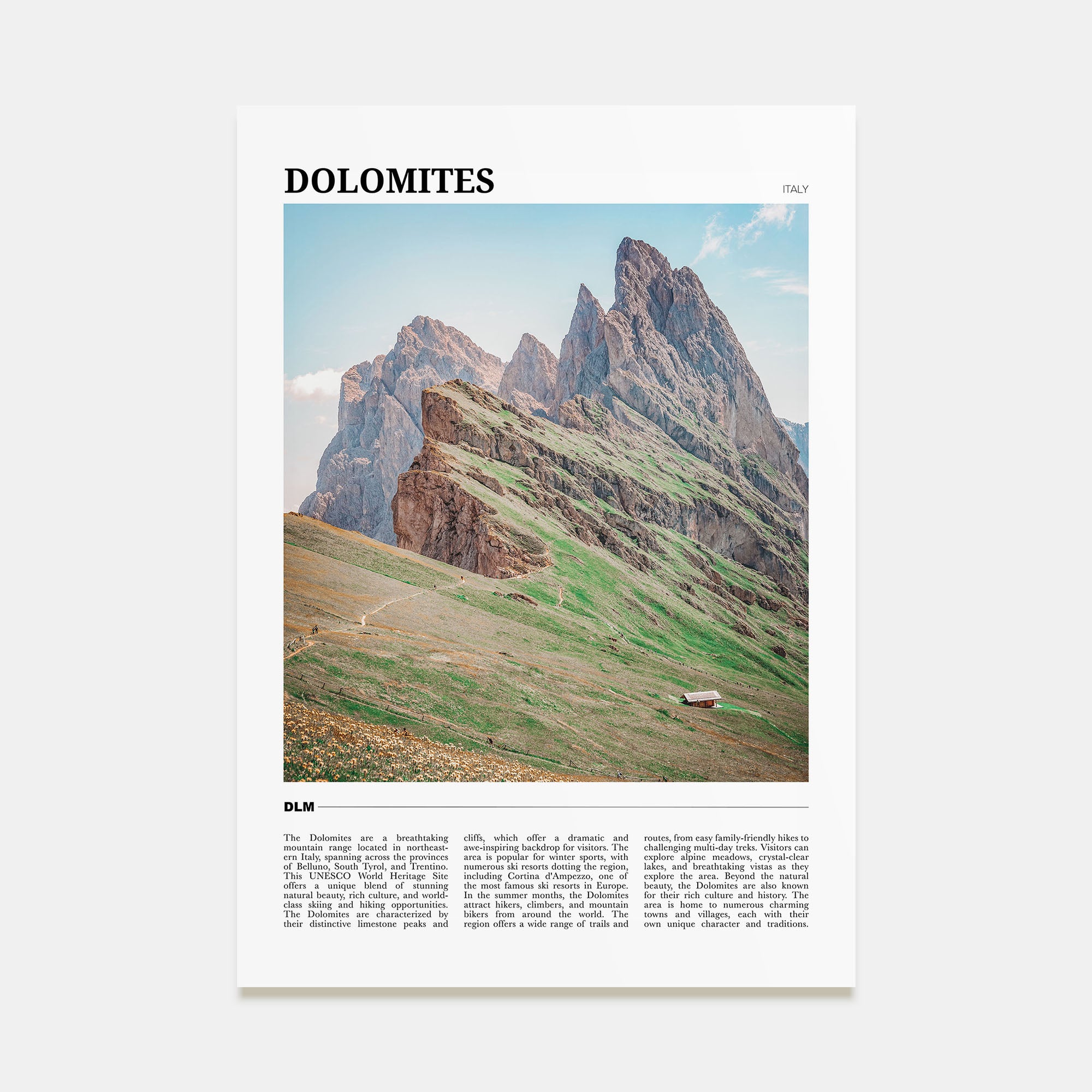 Dolomites Travel Color Poster