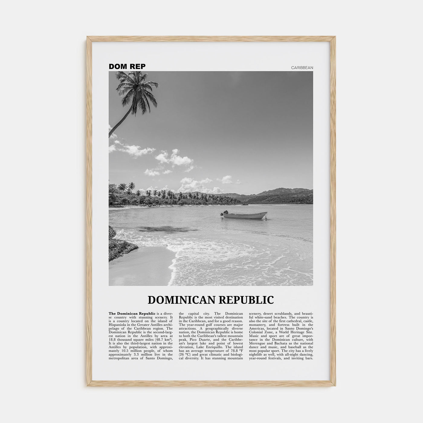 Dominican Republic Travel B&W No 2 Poster