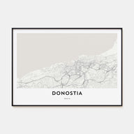 Donostia Map Landscape Poster