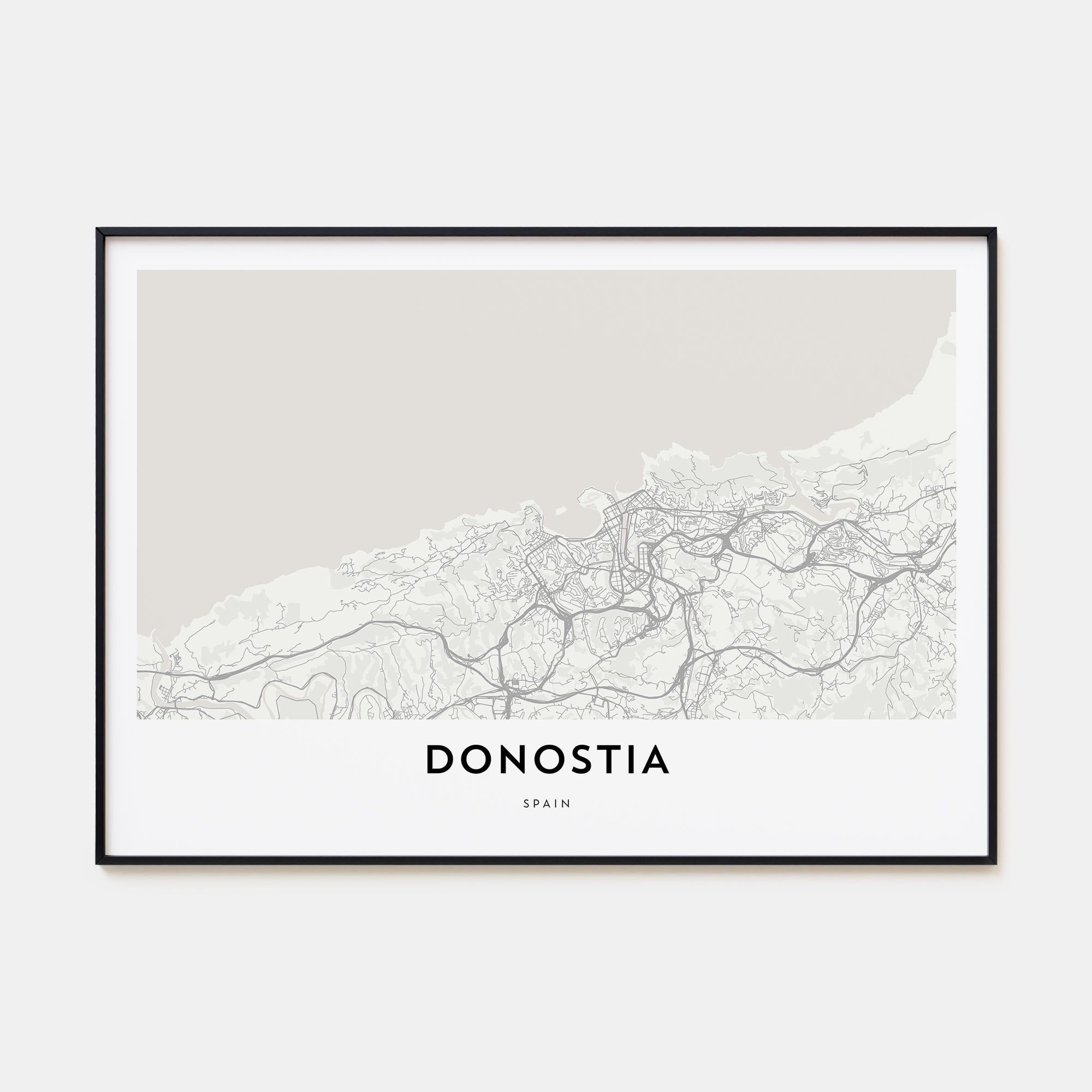 Donostia Map Landscape Poster