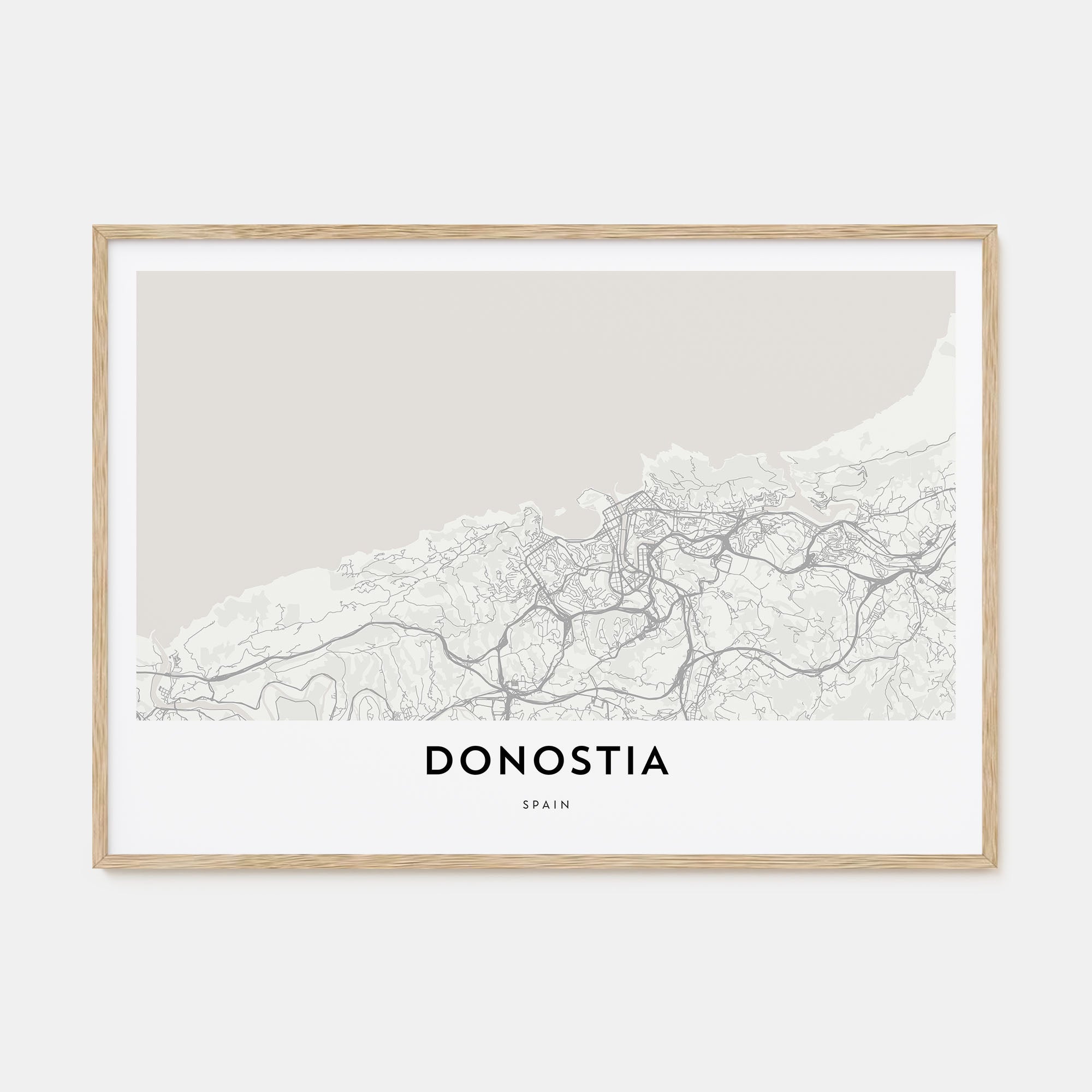 Donostia Map Landscape Poster