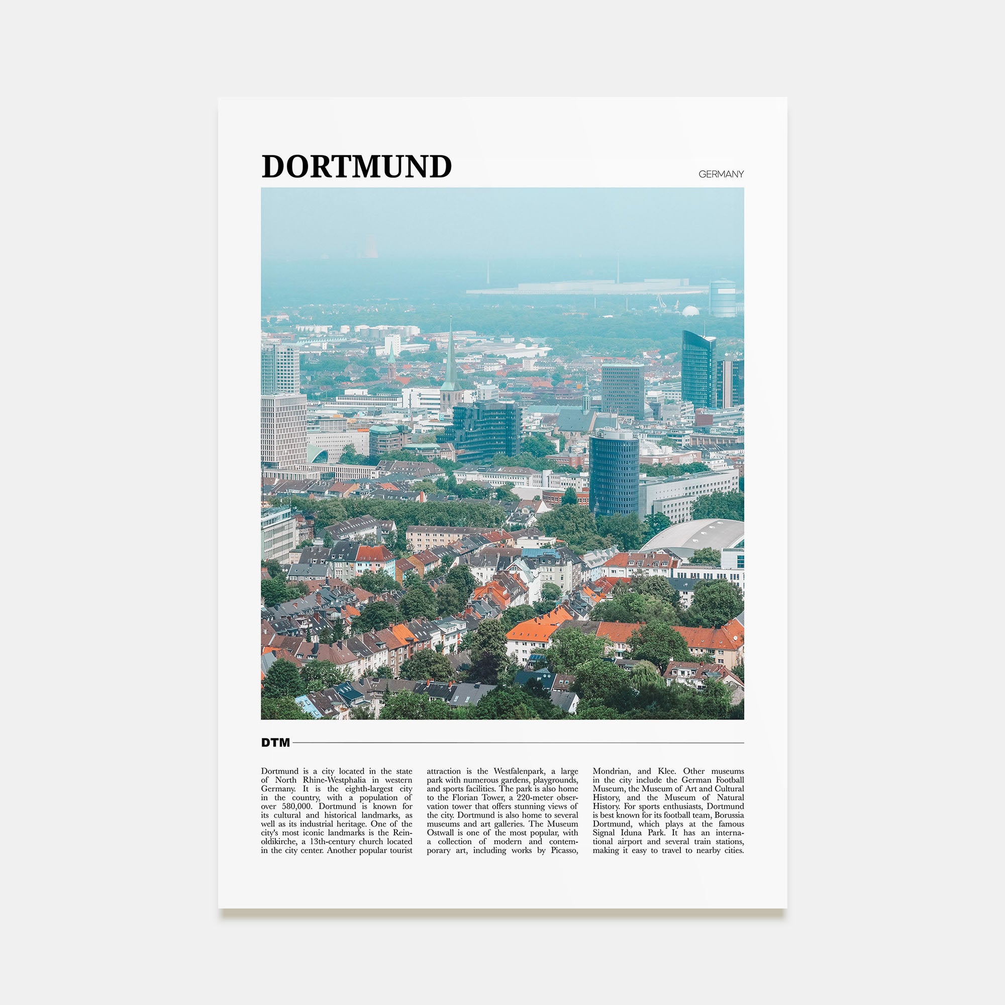 Dortmund Travel Color Poster