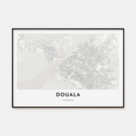 Douala Map Landscape Poster