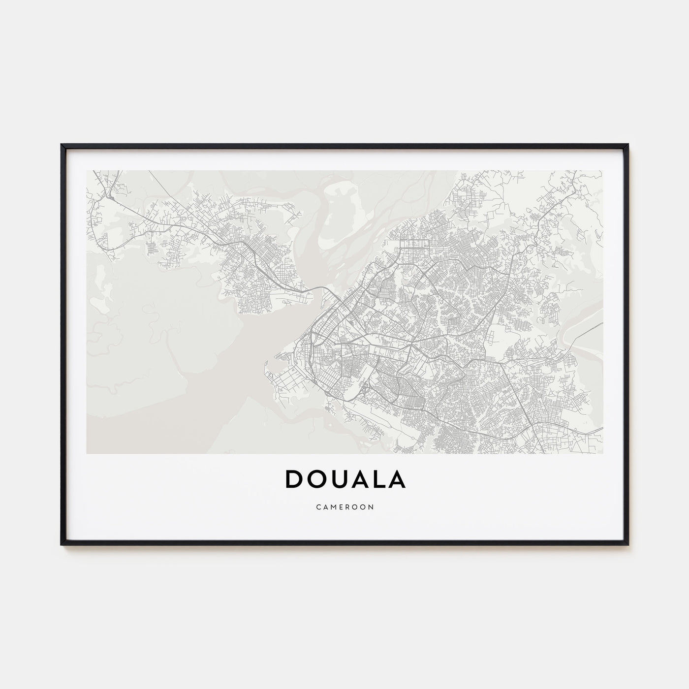 Douala Map Landscape Poster