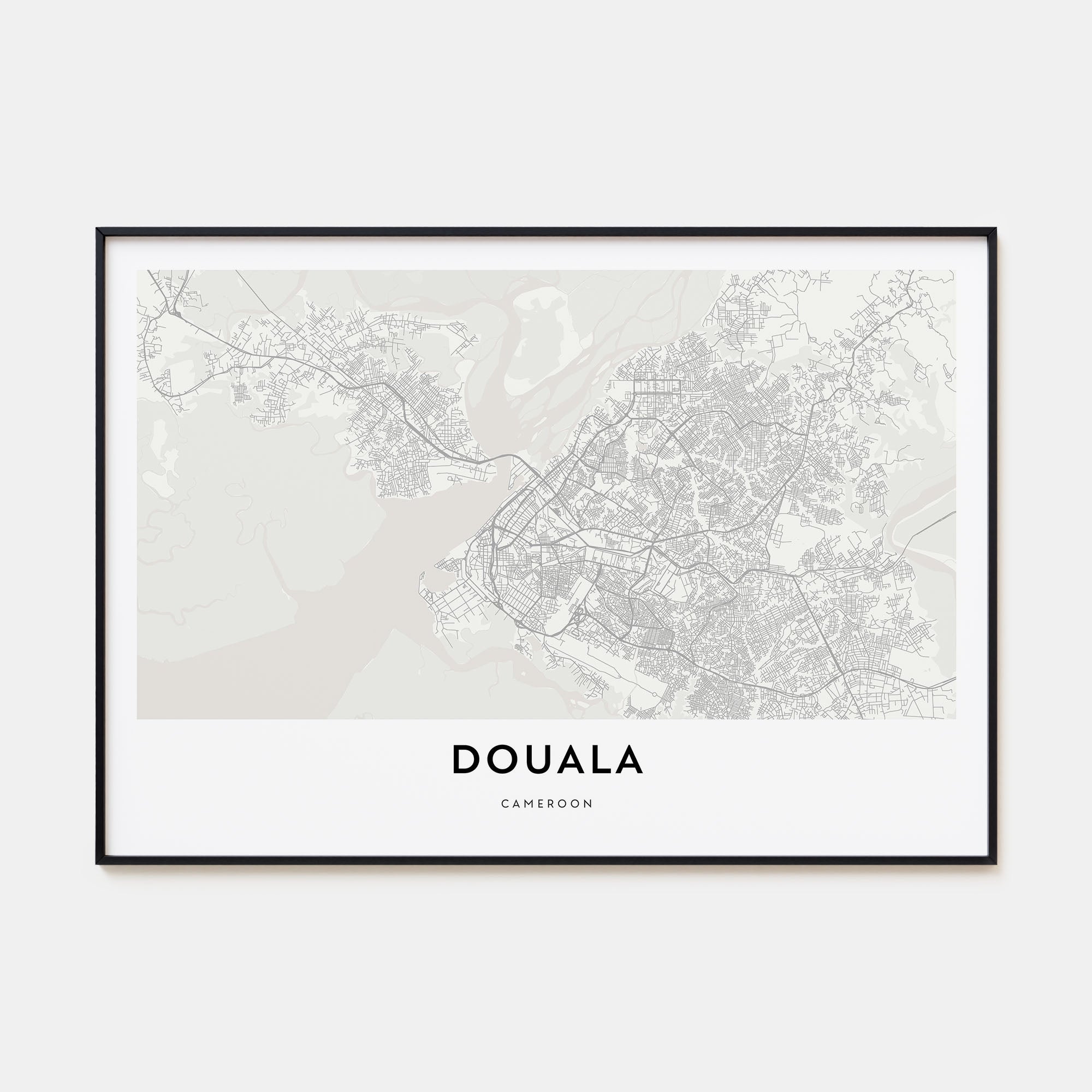 Douala Map Landscape Poster