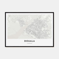 Douala Map Landscape Poster