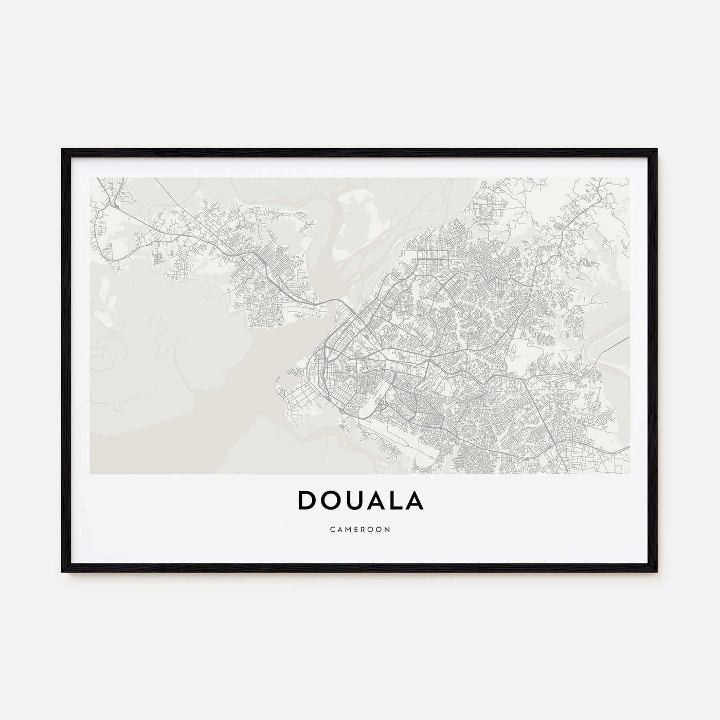 Douala Map Landscape Poster