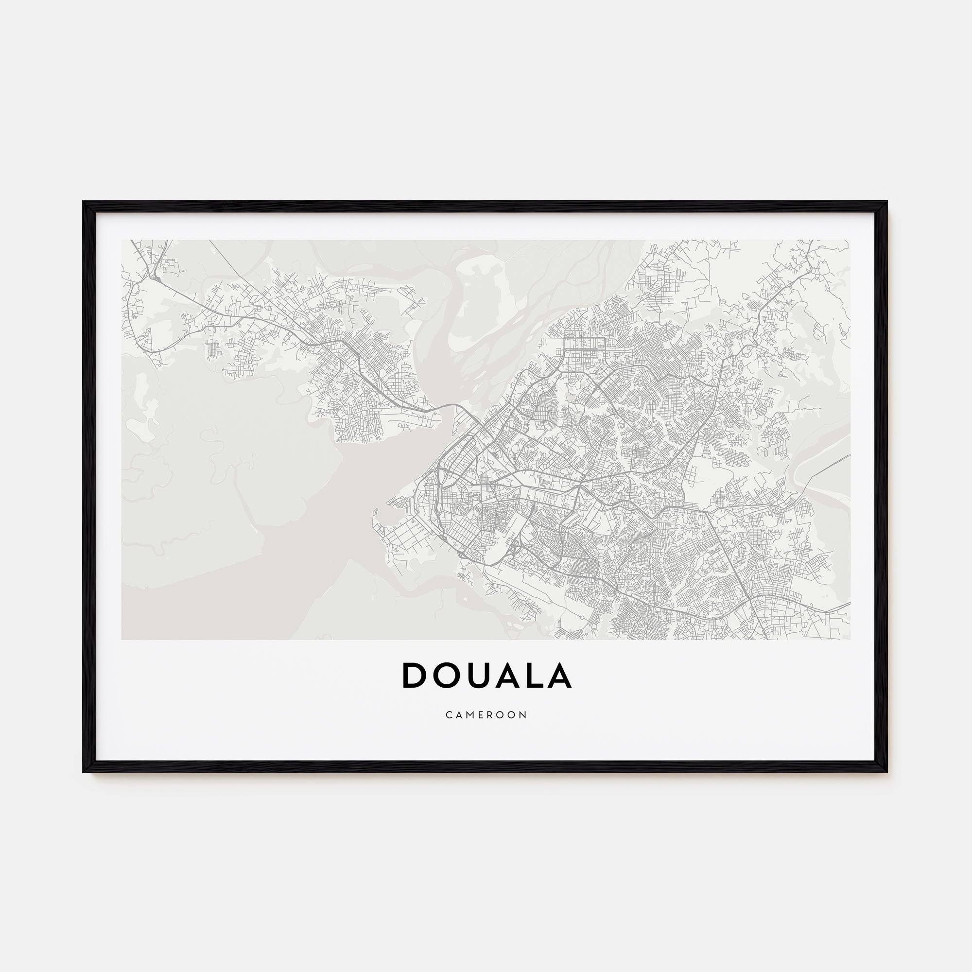 Douala Map Landscape Poster