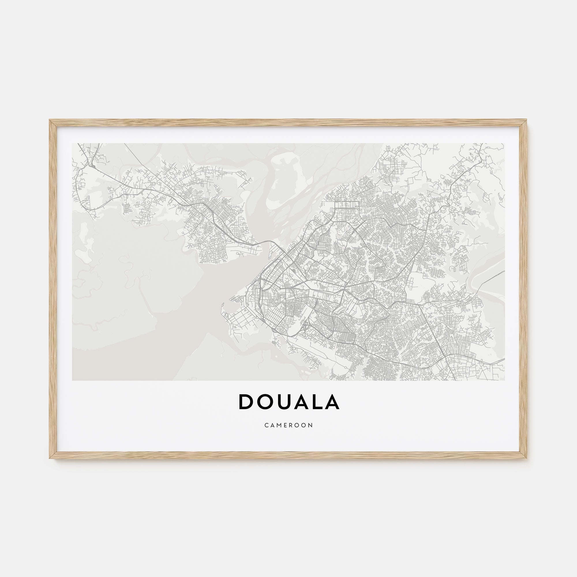 Douala Map Landscape Poster