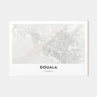 Douala Map Landscape Poster
