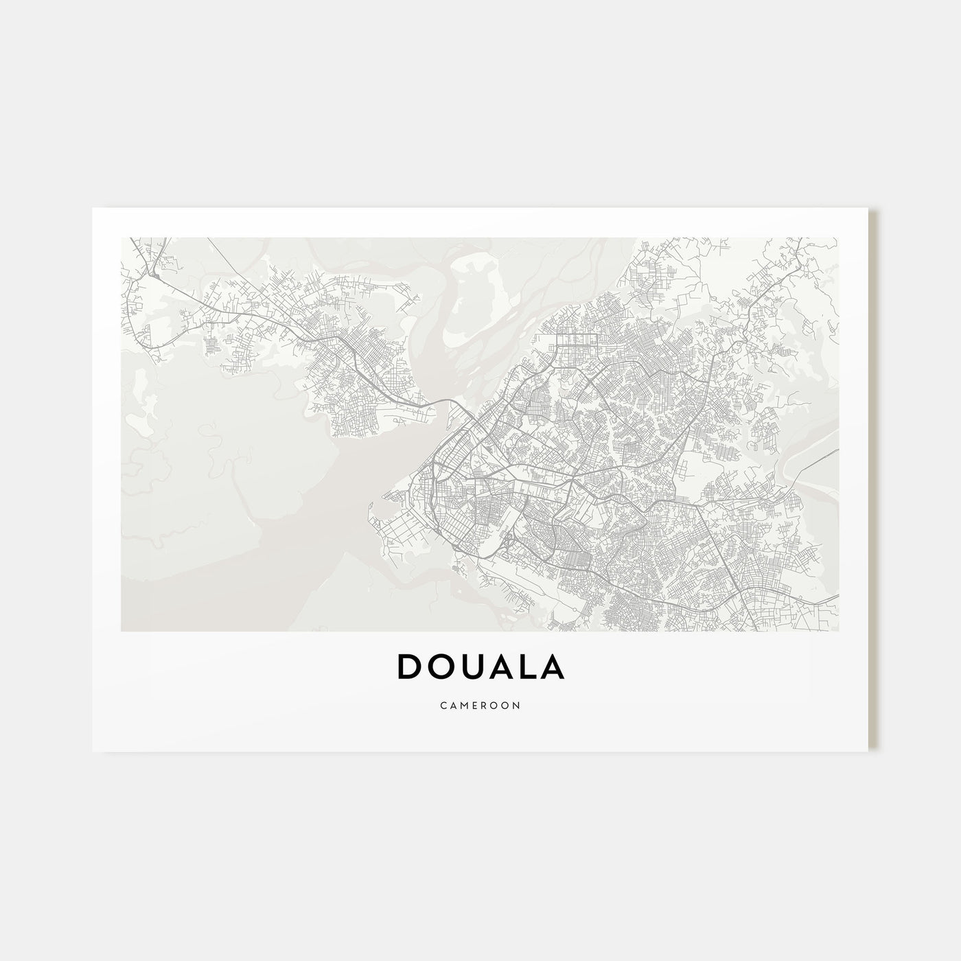 Douala Map Landscape Poster