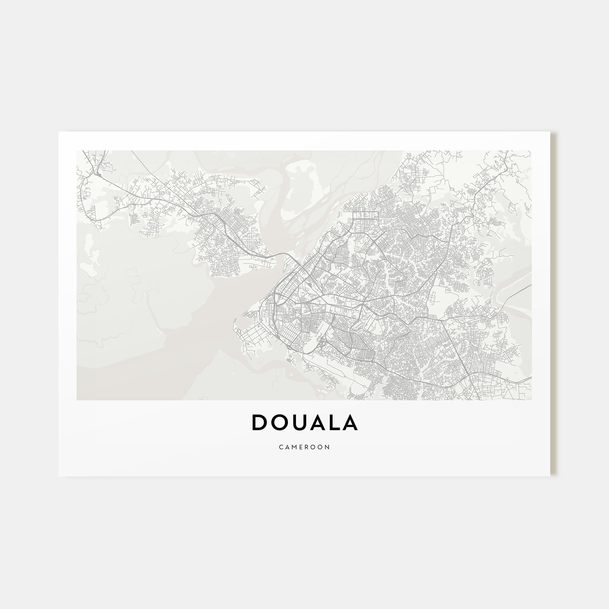Douala Map Landscape Poster