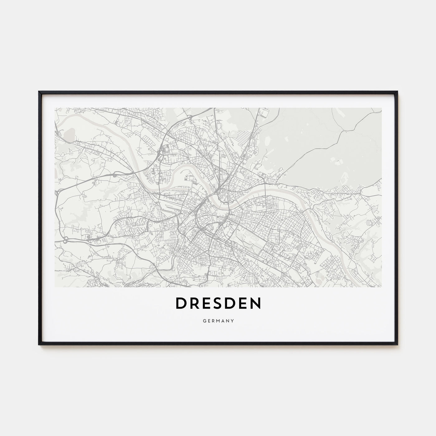 Dresden Map Landscape Poster