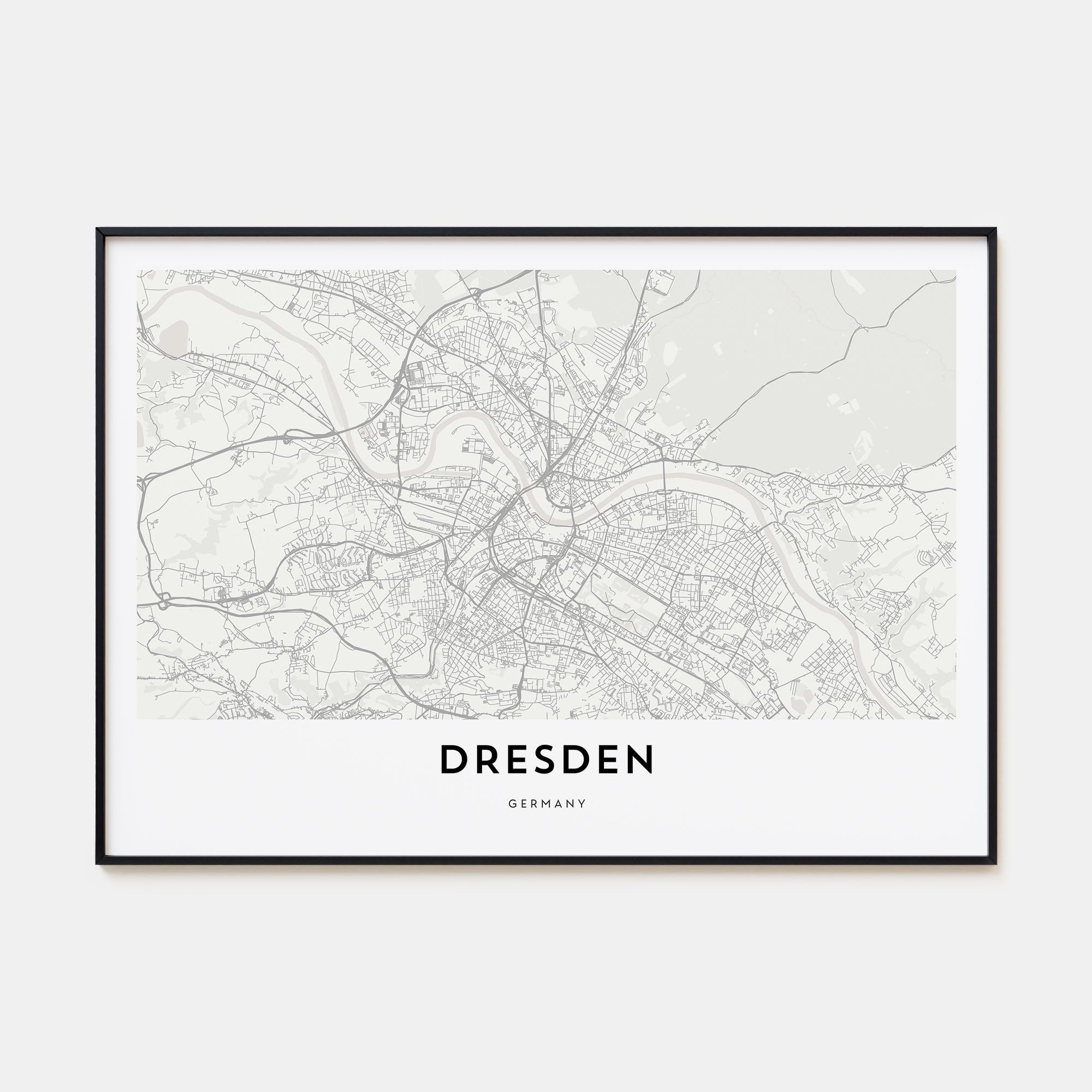 Dresden Map Landscape Poster