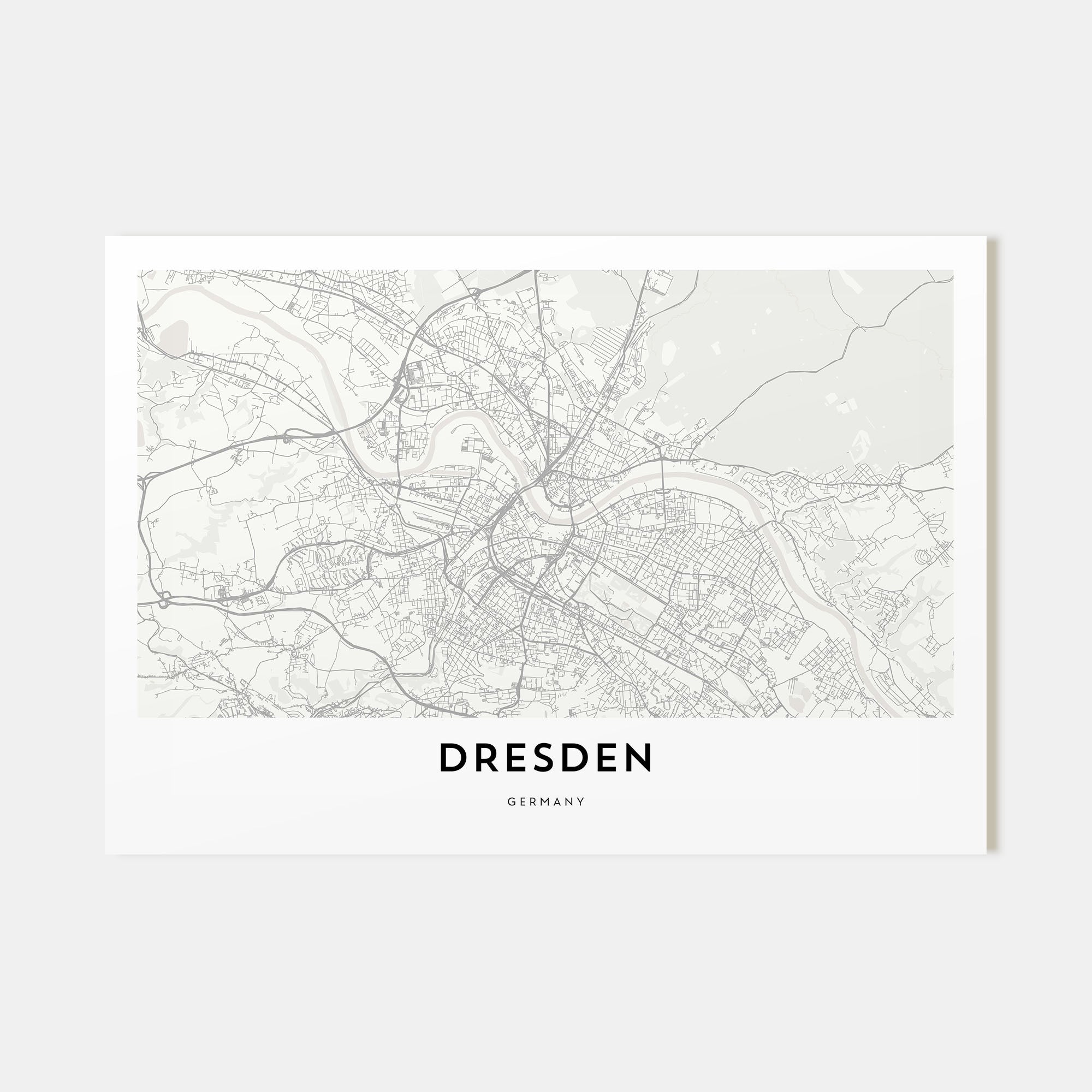Dresden Map Landscape Poster