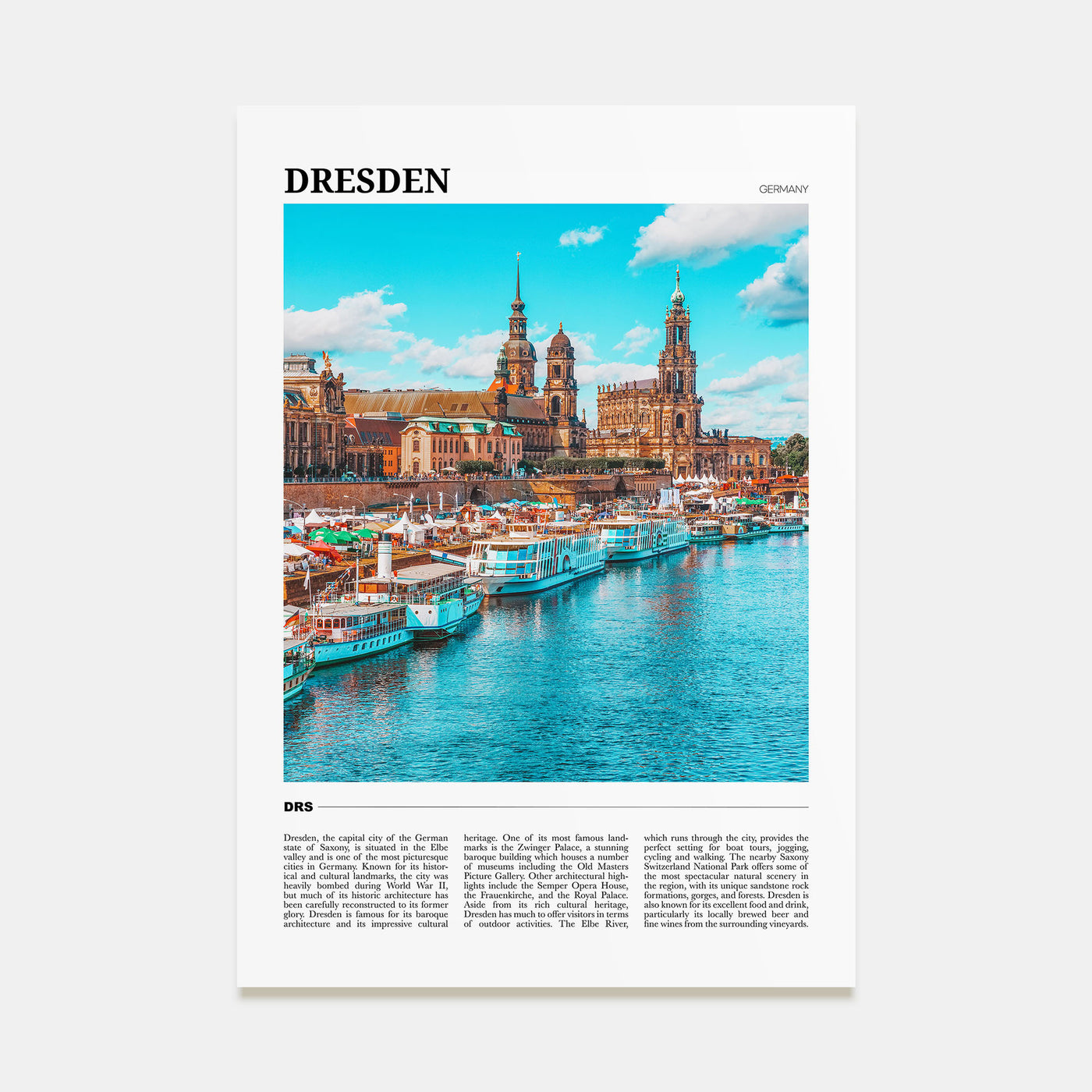 Dresden Travel Color Poster