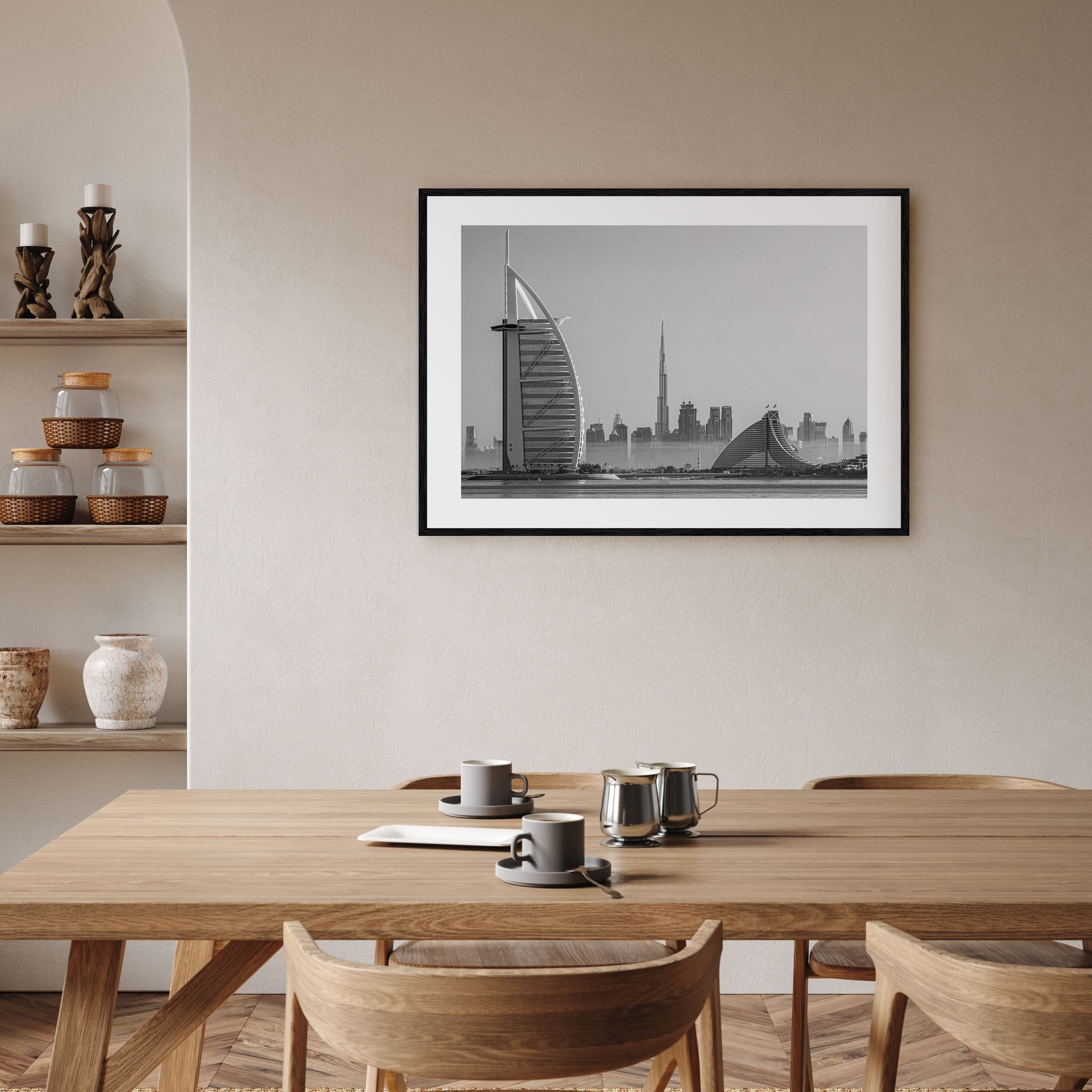 Dubai Landscape B&W Poster