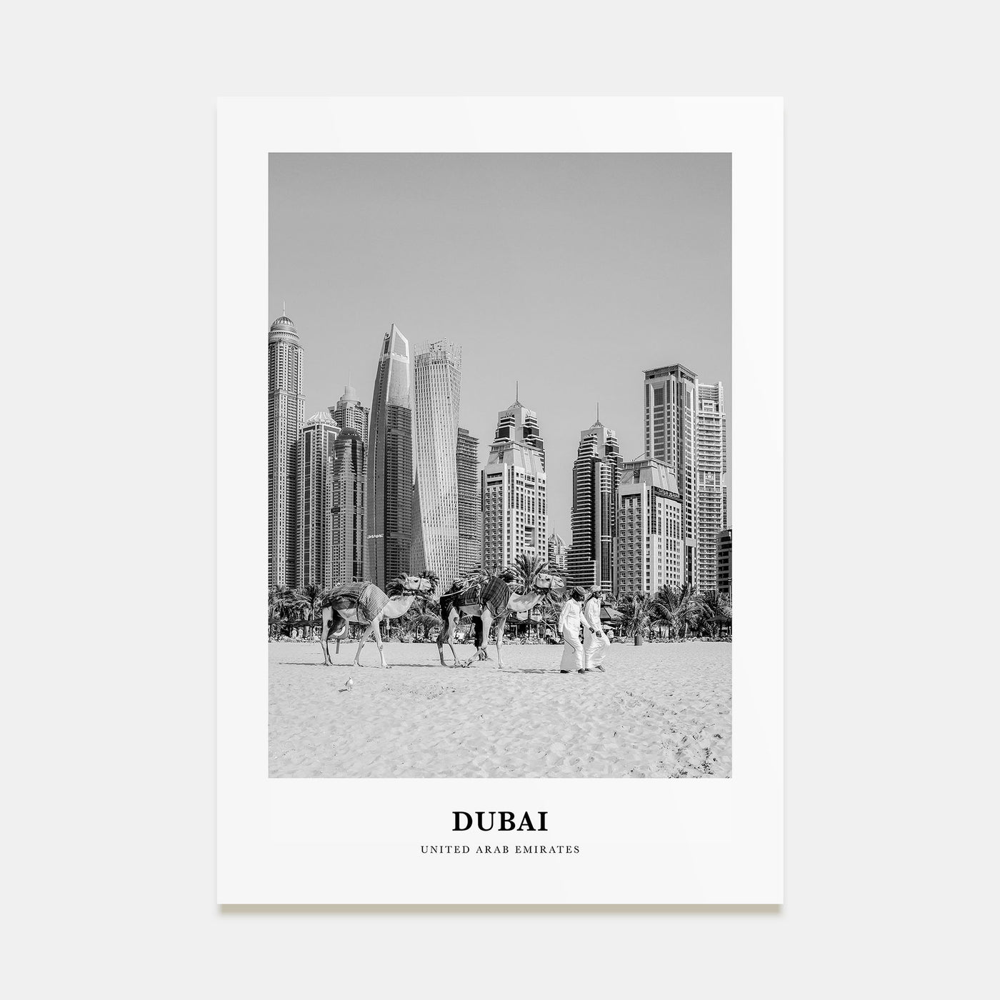 Dubai Portrait B&W No 1 Poster